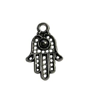 Hamsa Pendant Silver Tone Charm Bracelet Necklace Jewelry Craft Dangle Boho u Th